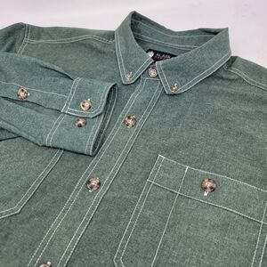 Alaskan Hardgear Button Down Green Long Sleeve‎ Shirt Performance Men's XL